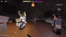 a screenshot of a video game with the word lancer on the screen