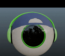 a white ball with a green circle in the middle of it