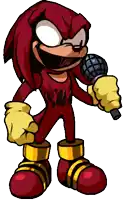 a cartoon drawing of knuckles holding a microphone and smiling