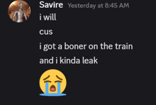 a screenshot of a text message between savire and cus