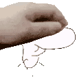 a close up of a person 's hand with a white outline of a heart .