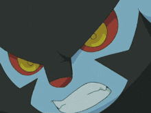 a close up of a cartoon character with lightning coming out of his mouth