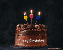 Chocolate Cake Candles GIF - Chocolate Cake Candles Happy Birthday GIFs