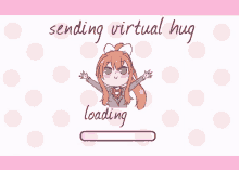 Doki Doki Literature Club Sending GIF - Doki Doki Literature Club Sending Virtual Hug GIFs