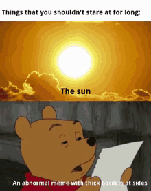 Things That You Shouldnt Stare At For Too Long The Sun GIF - Things That You Shouldnt Stare At For Too Long The Sun Winnie The Pooh GIFs