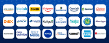 a bunch of logos on a blue background including one for nivea