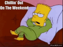 Bart Simpson Weekend GIF
