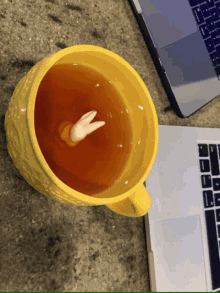 Snows Bunny Bunny In The Cup GIF - Snows Bunny Bunny In The Cup Stir GIFs