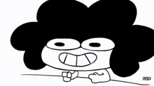 a black and white drawing of a cartoon character with the word pelo written on the bottom