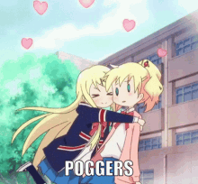 anime poggers anime poggers anime hug hug