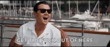Get Out Off Here GIF - Get Out Off Here Wolf Of Wall Street GIFs