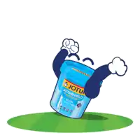 a cartoon drawing of a bucket of jotu jotashield