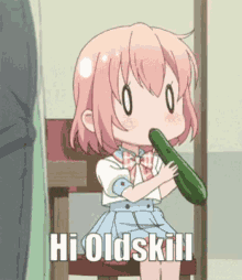Hi Oldskill Anime GIF - Hi Oldskill Anime Cucumber GIFs