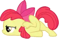 a cartoon pony with a pink bow on her head