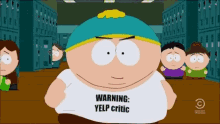 south park eric cartman yelp warning school