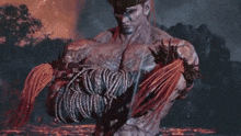 a man with a crown on his head looks at the camera