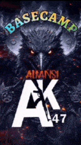 a poster for basecamp alliance ak47 with an eagle on it