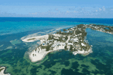 a small island in the middle of a body of water