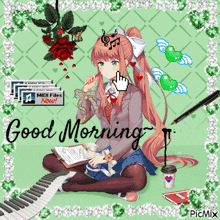 Monika Good Morning GIF - Monika Good Morning Doki Doki Literature Club GIFs