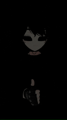 a cartoon character is giving a thumbs up in the dark