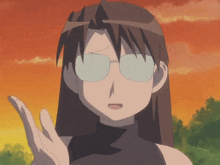 a cartoon character wearing sunglasses and a black tank top