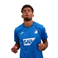 a man wearing a blue shirt with the word sap on the front