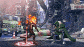 a video game scene with ghost rider and doom