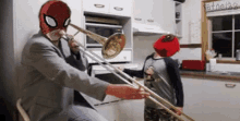 spiderman deadpool party oven trombone