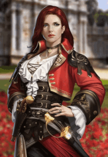 red pirate woman