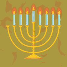 happy hanukkah day seven seventh day menorah candles
