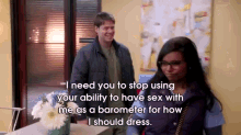 I Would Never Have Sex With You Either, Stop Judging My Clothing GIF - The Mindy Project Mindy Morgan GIFs