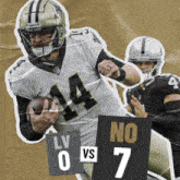 a football player in a white jersey with the number 14 on it