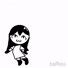 a black and white drawing of a doll with a speech bubble that says nuh uh .