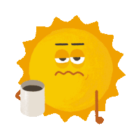 Sun Coffee Sticker - Sun Coffee Tired Stickers