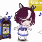 a cartoon character is dancing next to a jukebox and a music box .
