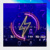 a glowing lightning bolt in a circle with numbers behind it