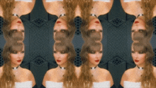 a woman 's face is repeated in a kaleidoscope style