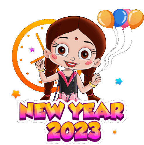 New Year2023 Chutki Sticker - New Year2023 Chutki Chhota Bheem Stickers
