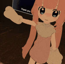 a cartoon girl with a pink bow on her head