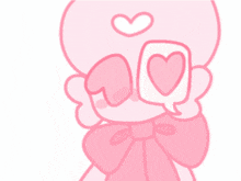 a cartoon drawing of a pink heart holding a cup