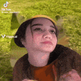 a woman 's face is shown in a tiktok video taken by svin_timoha111