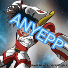 a cartoon character with the words anyepp written on it