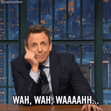 Wah, Wah Waaah GIF - Seth Meyers Late Night Seth Whine GIFs
