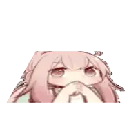 a close up of a girl 's face with a beard and pink eyes .