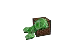 a creeper and a wooden block from minecraft
