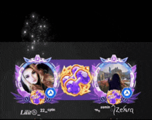 a purple background with a picture of a girl and the name lilit on it