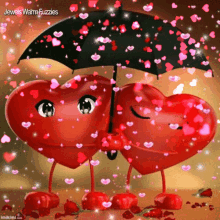 hearts raining umbrella love in love