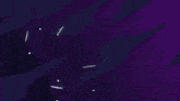 a cartoon character with purple hair and a sword in his hand