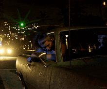 a woman is sitting in a car with the word kepler on the bottom
