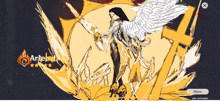 a drawing of a woman with wings and the word antel on the bottom